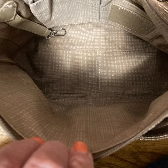 Brighton Shoulder Bag Metallic Gold Copper Hobo Braided Strap Handbag Heart - Picture 7 of 14